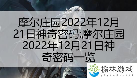 摩尔庄园2022年12月21日神奇密码:摩尔庄园2022年12月21日神奇密码一览